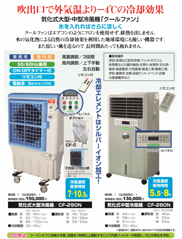 日動工業 業務用 気化式小型冷風機 クールファン CF-200I (AC100V・50Hz/60Hz兼用) [個人宅配送不可] upDPlGAPNP,  業務、産業用